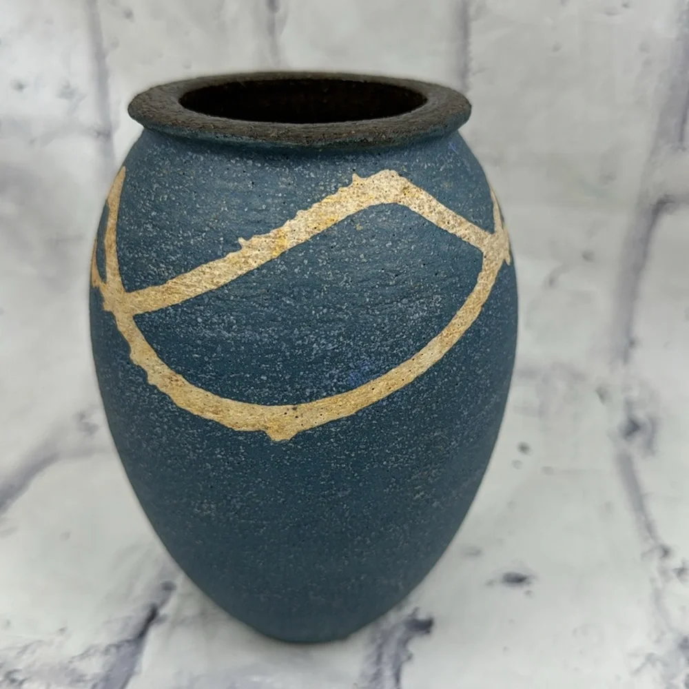 Studio Pottery Vase Artist Signed by 